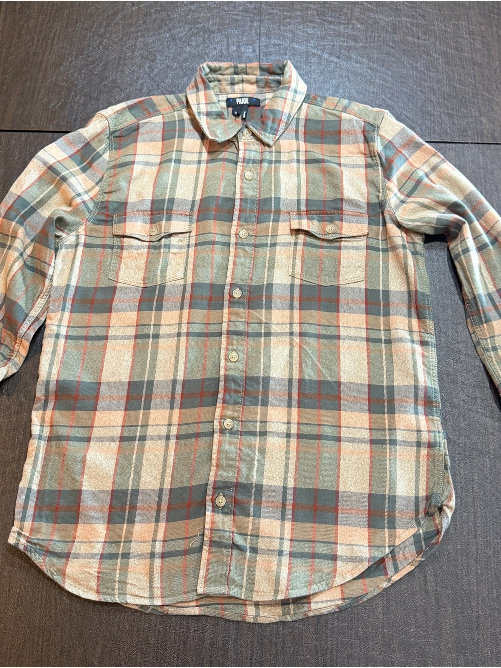 Paige Men's Plaid Flannel Shirt Sz S